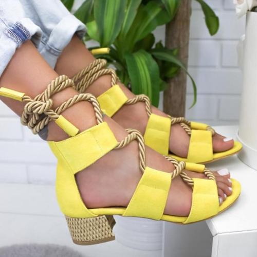 Women New Sandals Women High Heel Peep Toe Lace Up Sandals Shoes Summer Beach Boho Sexy Gladiator Sandals Shoes 2019