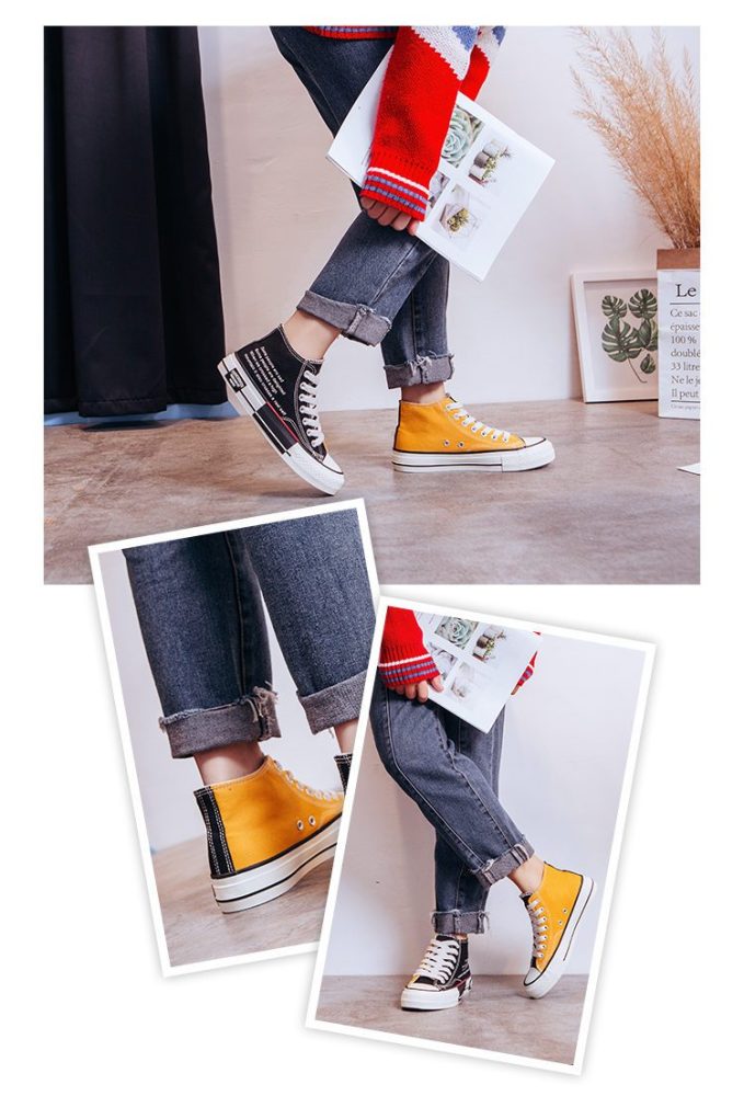 Casual Shoes Women Sneakers High Top Canvas Shoes Woman Sneakers Women Vulcanized Shoes 44 zapatillas mujer plataforma 2020