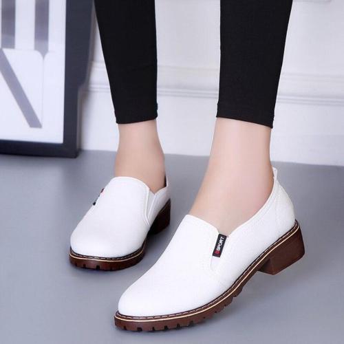 Non-slip autumn casual shoes woman loafers sneakers women shoes 2019 fashion solid square heel ladies shoes flats women sneakers