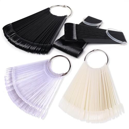 Clear Nature Black False Tips For Nail Art Display Oval Fan Style Nail Swatch Polish Stand Tips Practice Manicure Tools BEA23-1