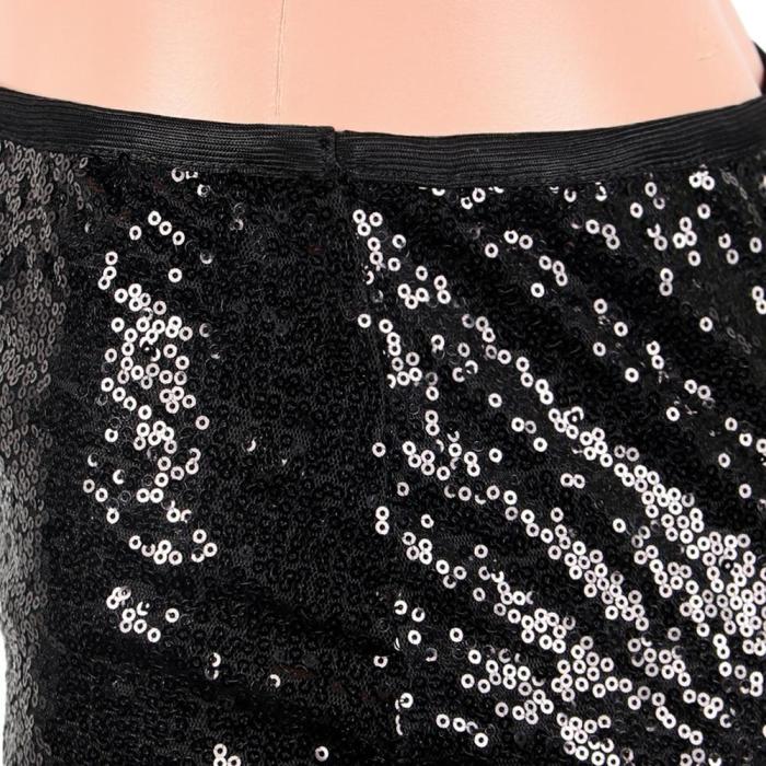 2020 new hot women's sequined skirt sexy sequins slim with lining bag hip skirt apricot black skirt