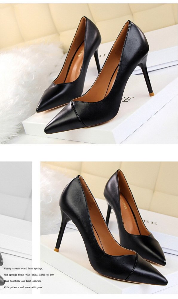 Summer Hot Fashion New Black Female Simple Wild High Heels Women Pointed Toe Shoes Office Dress Pumps Shoes 34-39  G0074