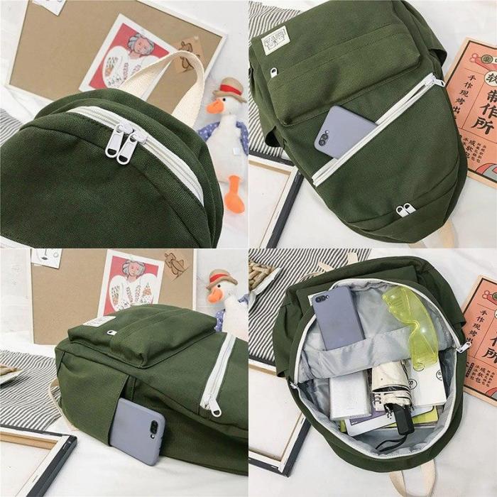 Ladies Canvas Cute Backpack Women School Bags For Teenage Girls Harajuku Backpacks Kawaii Female Fashion Bag Book Student Luxury