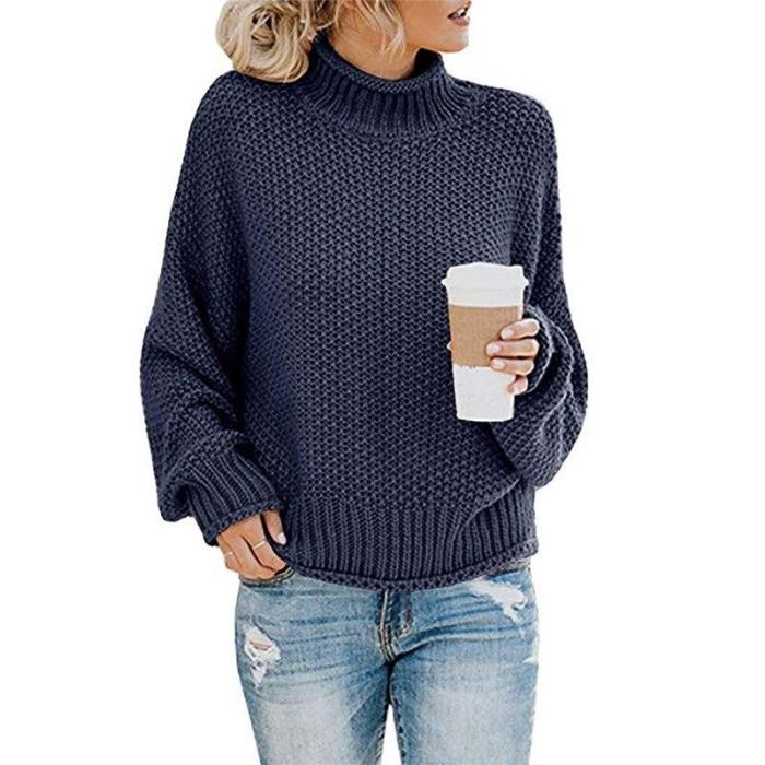Bonjean Knitted Tops Jumper Autumn Winter Casual Pullovers Sweaters Women Thick Women Long Sleeve Big Loose Sweater Girls