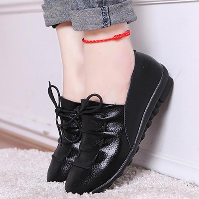 Genuine leather shoes woman pleated elastic flat shoes band basic solid rubber ladies shoes superstar adult sapato feminin