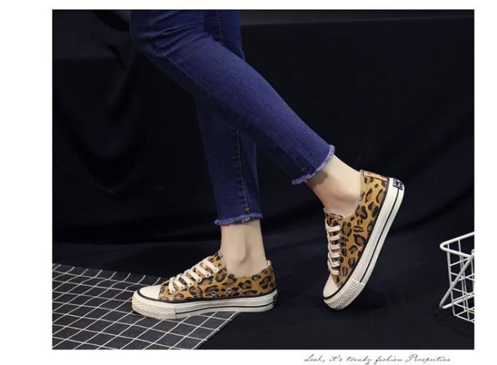 Spring/Autumn Women Sneakers Tenis Feminino Canvas Shoes Star Leopard Print Trainers Walking Shoes Woman Chaussure Femme US-17