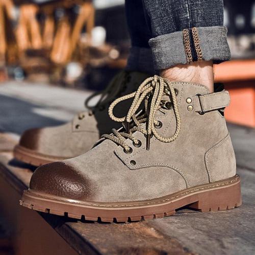 High Quality Retro Mens Martin Boots England Style Solid Casual Boots Rubber Winter Men's Ankle Boots Shoes Martin Boots