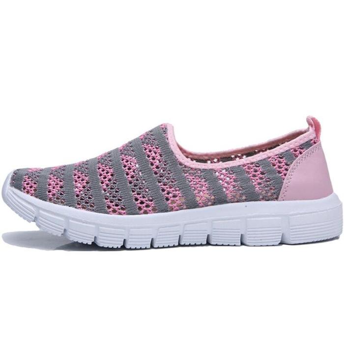 Women Sports Shoes Hollow Breathable Slip On Loafers Light Weight flats Tennis Female Running Women Casual Shoes Plus size 41