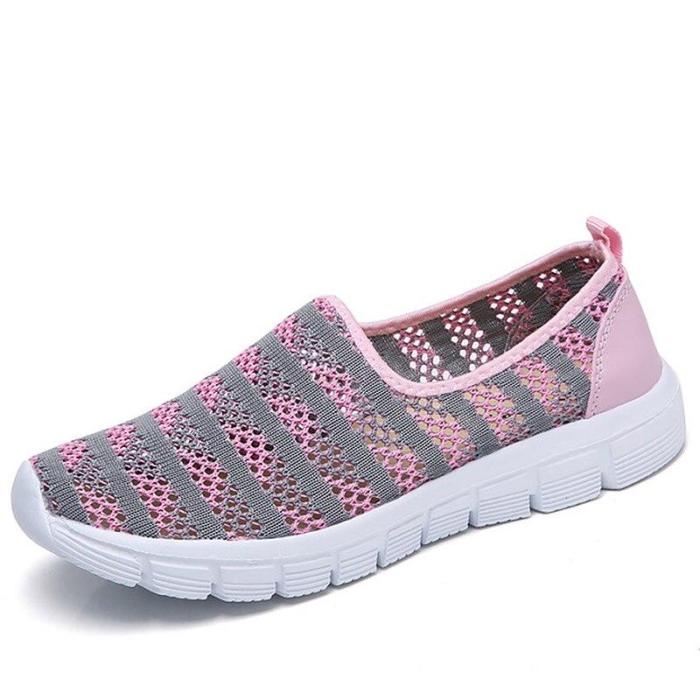 Women Sports Shoes Hollow Breathable Slip On Loafers Light Weight flats Tennis Female Running Women Casual Shoes Plus size 41
