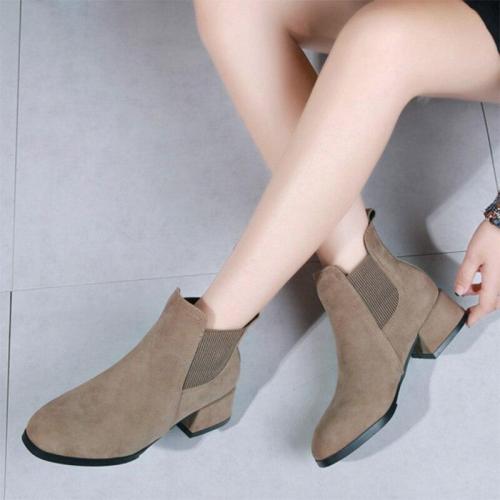 Plus Size 35-41 Women Ankle Boots Faux Suede Chelsea Boots Black Woman Shoes Fashion Low Heels Boots Zapatos Mujer 6964