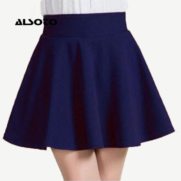 ALSOTO 2020 Winter and Summer Style Brand Women Skirt Elastic Faldas Ladies Midi Skirt Sexy Girl Mini Short Skirts Saia Feminina