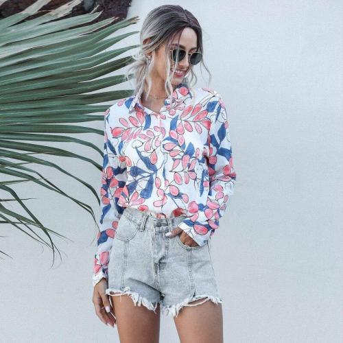 Womens Tops and Blouses For Women 2020 Spring Summer New Arrivals Long Sleeve Print Shirt Ladies Casual Blouse Pink Yellow