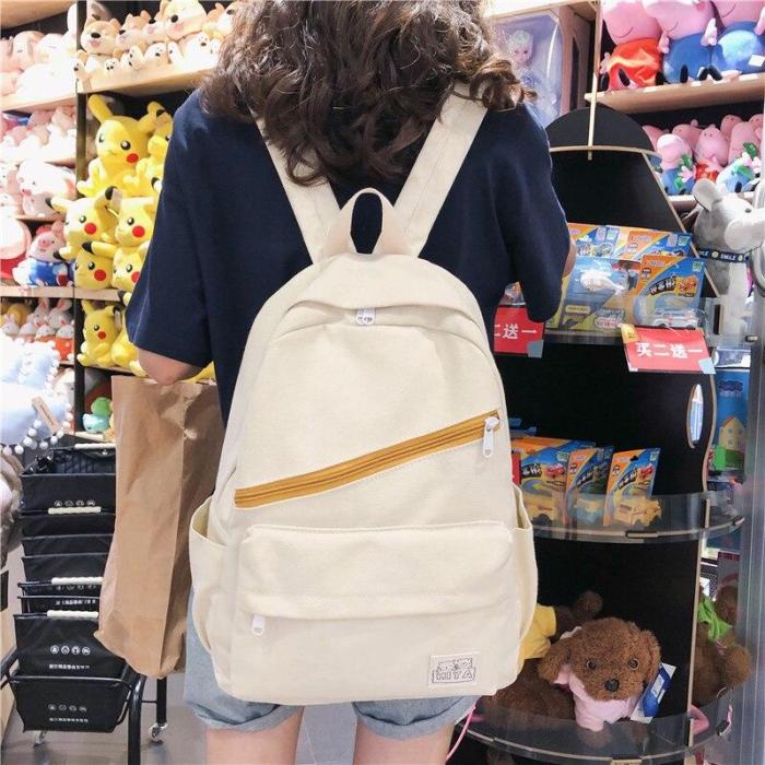 Ladies Canvas Cute Backpack Women School Bags For Teenage Girls Harajuku Backpacks Kawaii Female Fashion Bag Book Student Luxury