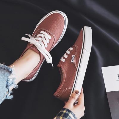 2020 New Canvas Shoes Women Teenagers Skateboard Shoes Spring Summer Candy Color Street Sneaker All Match Outdoor Footware 35-40