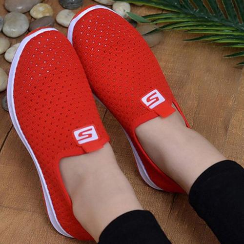 Women Shoes Plus Size Sneakers1  Women Breathable Mesh Sports Shoes Female Slip On Platform White Knit Sock Shoes Casual