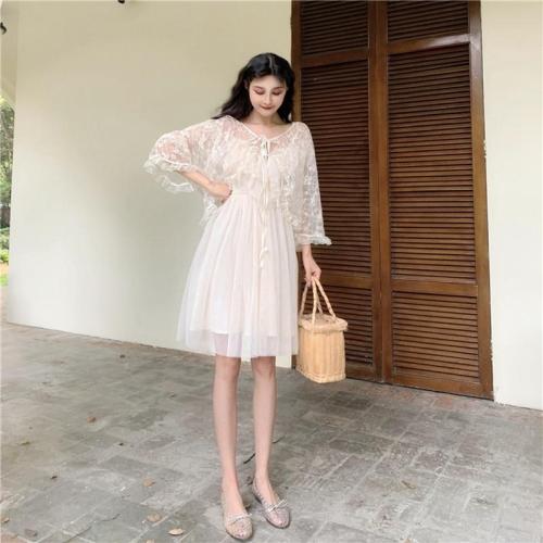 Women dress Actual Photo Of Long Sling Dress With Lace Sunscreen In Soft Yarn In Summer Of Piece Set Women Sleeveless Dress