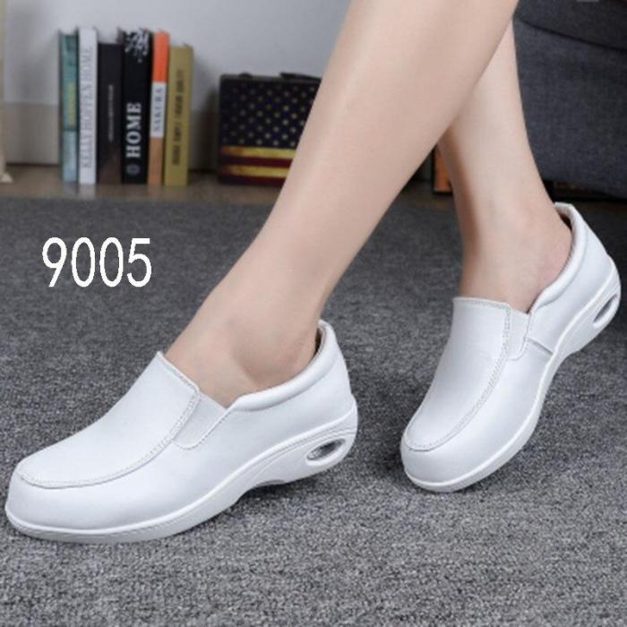 NEW Autumn cushion nurse shoes white slope heel anti-skid leisure shoes female mother small white shoes beautician work