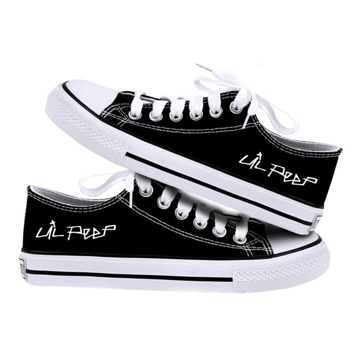 Lil Peep 2021 Canvas Shoes For Women Causal High Heel Lace Up Spring Women Shoes Kpop Print Sneaker Fashion Sneakers