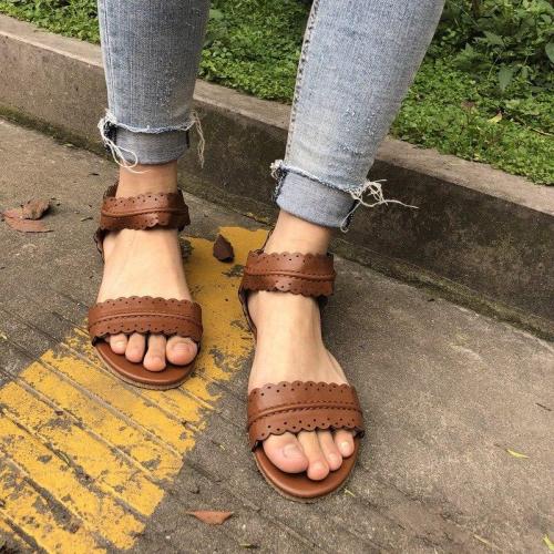 summer shoes women sandals 2021 new fashion casual flats shoes woman rome style sandalias zapatos mujer pu leather sandals women