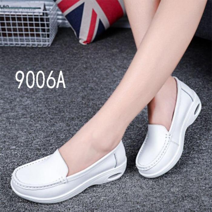 NEW Autumn cushion nurse shoes white slope heel anti-skid leisure shoes female mother small white shoes beautician work
