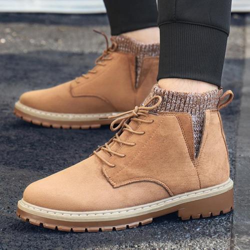 UPUPER Fashion Men's Boots Comfortable Casual Warm Winter Shoes Men Footwear Flats British Style High Tops Boots Man Shoes
