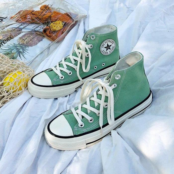 High Quality Classic Women Canvas Shoes 2020 new autumn High Top Flats Women Vulcanized Shoes Factory Outlet Female Casual Shoes