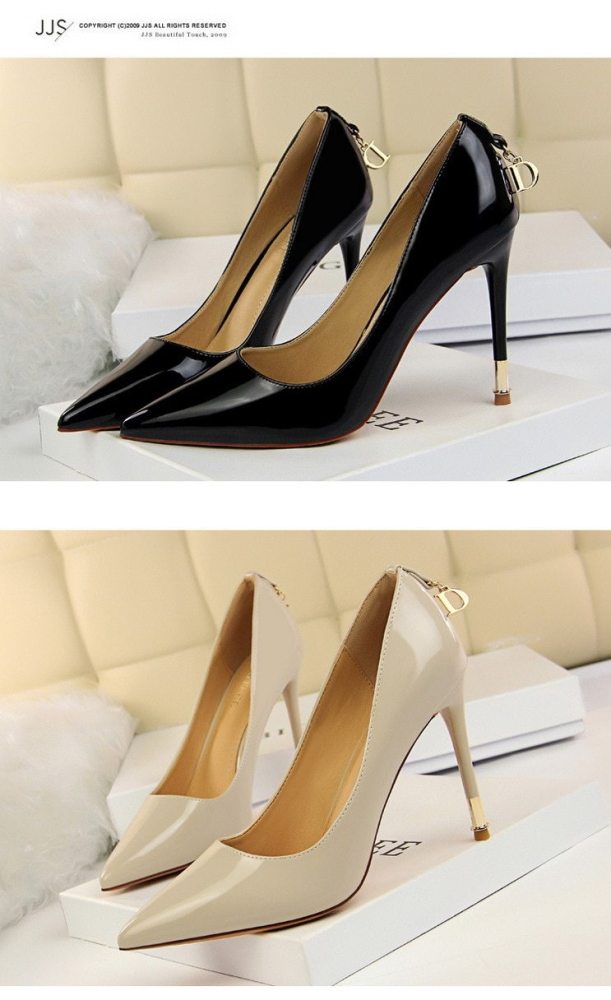 Women Pumps Brand Pink High Heels Sexy Pointed Toe Red Leather Pumps Zapatos Mujer Wedding Shoes G0070