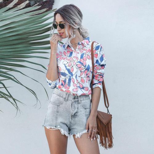 Womens Tops and Blouses For Women 2020 Spring Summer New Arrivals Long Sleeve Print Shirt Ladies Casual Blouse Pink Yellow