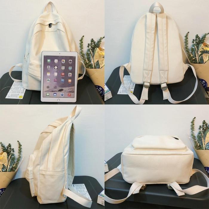 Student Female Cotton Canvas Backpack Kawaii Women Vintage School Bag Teenage Girl Cute Backpacks Fashion Ladies Luxury Bag Book