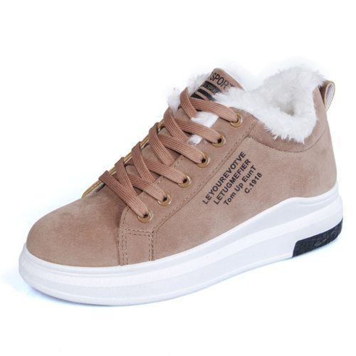 Women's Shoes Winter Women Boots Warm Fur Plush Lady Casual Shoes Lace Up Fashion Sneakers Zapatillas Mujer Platform Snow Boots