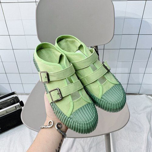 Woman Loafers Cookies Shoes Solid Color Green 35-40 Beige Sneakers Girls Black Casual Shoes Slip on Canvas Slipper Shoes Stylish