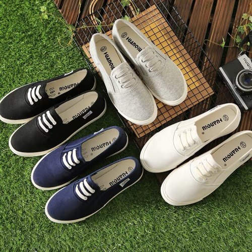 women men canvas shoes solid color female moccasins slip on loafers all match concise design unisex lovers shoes Chaussure Femme