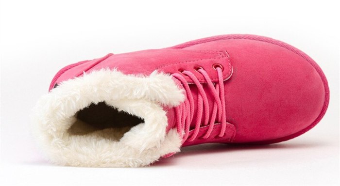 2020 Women Winter Snow Boots Warm Flat Plus Size Platform Lace Up Ladies Women's Shoes New Flock Fur Suede Ankle Boots Female