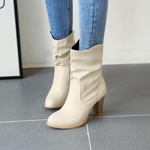 Fashion Women's Short Boots Shoes Autumn Winter 2020 Western Cowboy Boots For Women Casual Ankle Boots Large Size 46