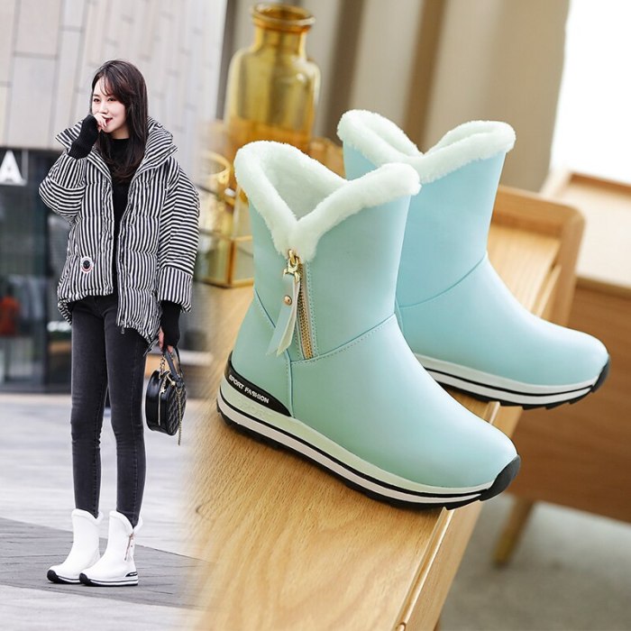 Women Boots Classic Snow Boots Low Heels Winter Boots Shoes Woman Warm Plush Ankle Botas Mujer 2020 Women Winter Shoes 31 32 33