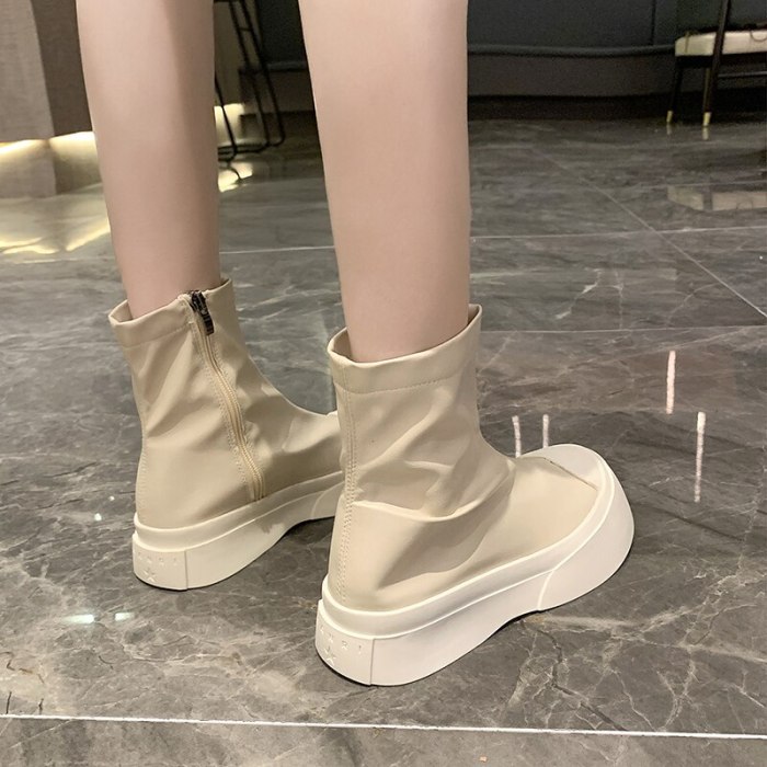 Women' Ankle Boots 2020 Fashion Style Women Spring Platform Boots Ladies Chunky Shoes