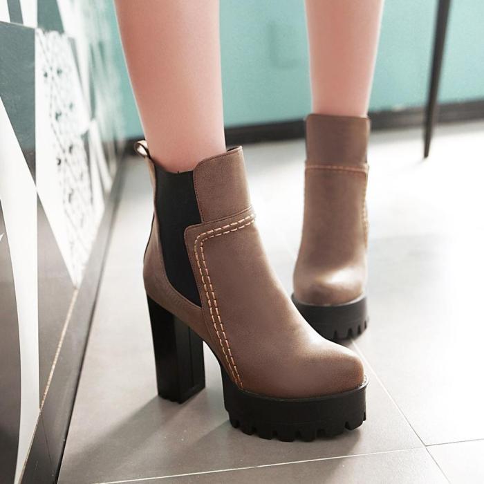 2020 Sexy Ankle Boots Women Fashion Extreme High Heels Platform Boots Ladies Shoes PU Leather Black Women Boots 36 37 38 39 40