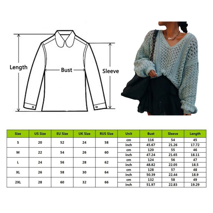 Women Hollow Out V-Neck Sexy Thin Sweaters Spring Autumn Ladies Sexy Casual Loose Bat Long Sleeve Knitted Solid Color Pullovers