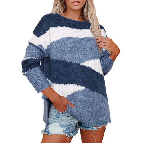 Adisputent Fashion Autumn Winter Knitted Sweater For Women Long Sleeves O-neck Sexy Loose Office Ladies Casual Pullover Sweaters