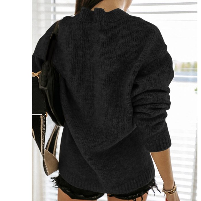 2020 Autumn Winter Women Sweater Cardigans Oversize V Neck Long Sleeve Casual Short Basic Knit Cardigans Girls Outwear Solid Top