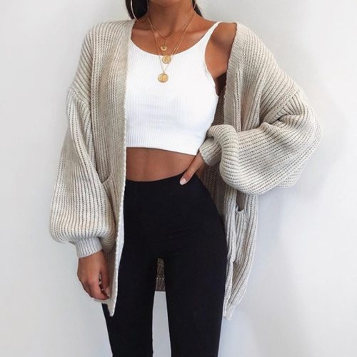 2020 Style Sweater Casual Batwing Sleeve Knitwear Cardigan Women Large Knitted Sweater Cardigan Jumper Coat female Dropshipping