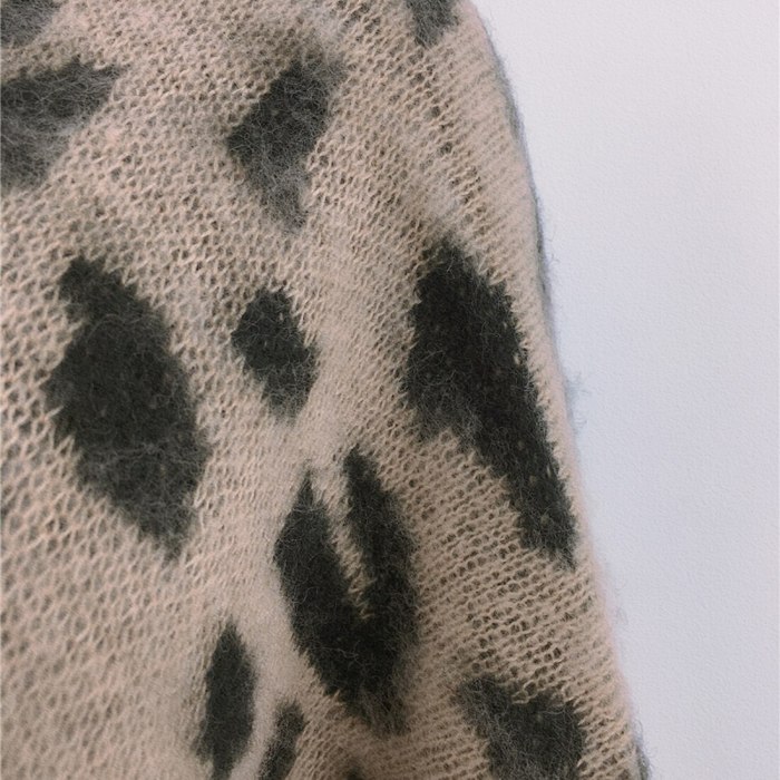Leopard Sweater Cardigan Women Knitted Long Cardigan Long Batwing Sleeve Sweater Coats Female Lady Outwear Coats Autumn
