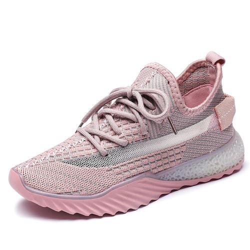 New Mesh Girls Shoes Casual Flat Running Shoes Non-slip Breathable Wear Female Shoes Fashion Fly Woven Summer Ladies Shoes