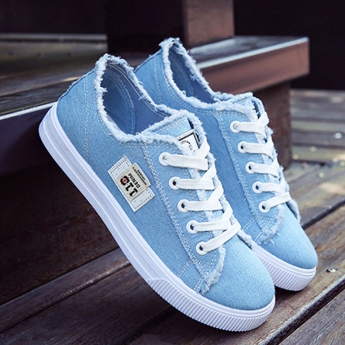 Fashion Women's Sneakers Casual Shoes Female Summer Canvas Shoes Trainers Lace Up White Shoes 35-43 Women vulcanize shoes