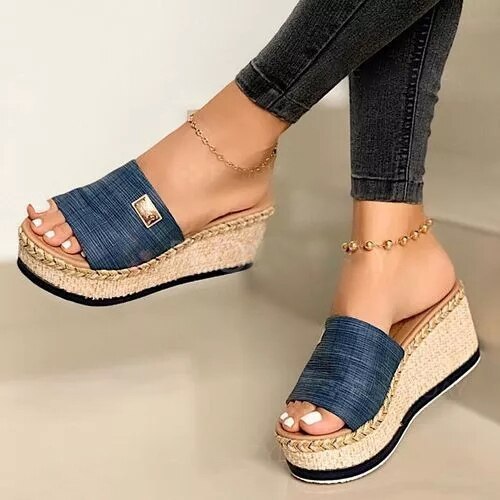Summer Women Wedge Slippers Platform Sandals Soft Comfortable 2020 New Casual Shoes Outdoor Beach Sandals Ladies Slippers