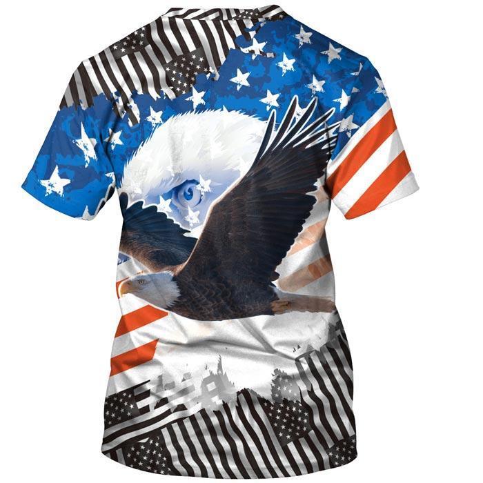 3D Flag Eager Printed Short Sleeve T-shirt