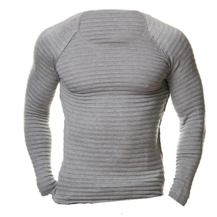 Cheap Mens Pullover Solid Color Slim Fit Top T shirt