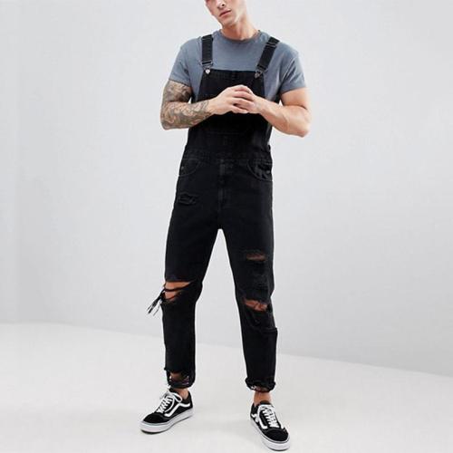 Fashion Ripped Holes Denim Overall