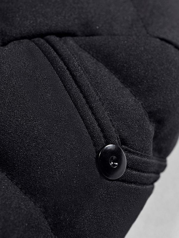 Men's Stand Collar Button Embellished Padded Jacket
