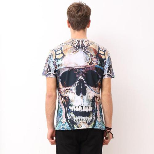 Halloween 3D Skull Floral Print Men's T-Shirt